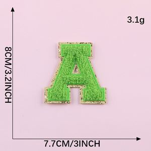Offre Spéciale – Applique brodée en chenille avec lettres, bords dorés scintillants et colorés - Product Image 4