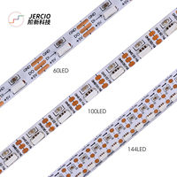 JERCIO-Tira de luces LED de emisión lateral 4020 SMD RGB, IC integrado, direccionable individualmente, XT1603, para luz ambiental
