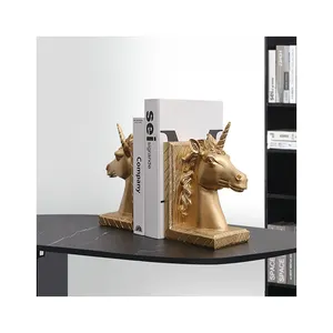 Sách Bookends Hình Kỳ Lân Bằng Nhựa Resin Sang Trọng Nhẹ Bắc Âu Theo Đồ Trang Trí Phòng Khách Tủ Rượu Phòng Ăn Tủ TV Tủ Đồ Trang Trí Nhà Biệt Thự