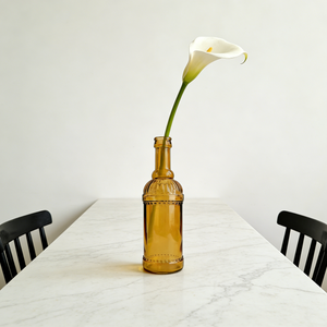 <span class=keywords><strong>Vase</strong></span> décoratif en verre ambré gaufré à col étroit et haut <span class=keywords><strong>pour</strong></span> centre de table de mariage, décoration de table à domicile, herbe de la pampa, usine - Product Image 1