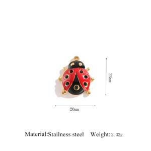 Accesorios de Acero Inoxidable con Diseño de Dibujos Animados para Collares Hechos a Mano, Dijes de Mariquita, Abalorios Versátiles y Modernos para Pulseras - Product Image 6