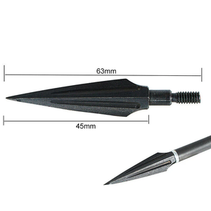 HOOYI 125 Grain Durable Anode Treated Carbon Steel Sharp Traditional Broadhead Arrowhead Plastic Components Hunting Recurve <strong>Bow</strong> - Product Image 2