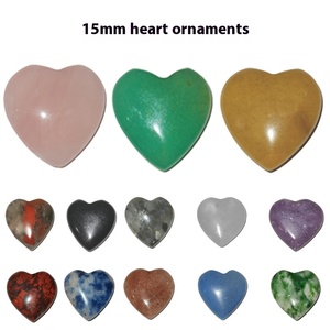 DIY Ornements en cristal naturel non poreux en forme de cœur, pierres semi-précieuses, accessoires de collier, Aliexpress, pendentif en forme de cœur de 15 mm - Product Image 2