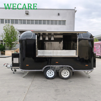 WECARE Remorque de restauration mobile pour bière, limonade, poulet rôti, grillades, burgers, snacks, avec équipement de cuisine de qualité alimentaire