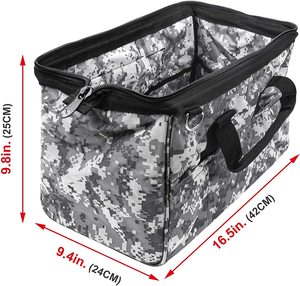 Sac à outils large et résistant de 16 pouces, sac fourre-tout de rangement à fermeture éclair camouflage avec poignée rembourrée, bandoulière réglable - Product Image 2
