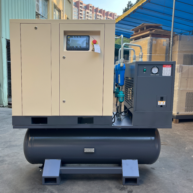 AIRSTONE 7.5/11/15/22kw Lubricated AC Powered All in One Screw Dry Air Compressor with Air Dry Air Tank 400L/500L and Motor
