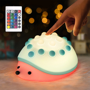 ICARER FAMILY RGB 16 couleurs mignon Anime hérisson Pat Silicone lumière lampe doux enfants veilleuse Portable nuit lampe pour chambre - Product Image 1