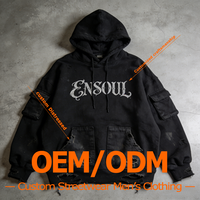Sweat à capuche oversize brodé pour homme, style streetwear, délavé à l'acide, avec un fini vieilli et une fabrication artisanale de qualité supérieure, collection automne