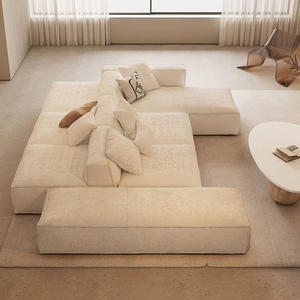 Sofá seccional minimalista de 7 plazas en forma de U, muebles modernos para sala de estar, sofás modulares de tela en forma de <span class=keywords><strong>L</strong></span> de estilo Simple - Product Image 1