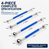 Kit de 4 balles de pressage pour joints de carrelage en acier, ensemble de scellement de joints 7 mm 15 mm pour l'installation de carreaux en céramique