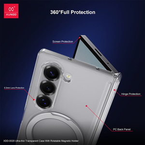 <span class=keywords><strong>XUNDD</strong></span> เคสโทรศัพท์ Samsung Galaxy Z แบบพับ7ได้หรูหราพร้อม ° กระจกแม่เหล็กปรับขาตั้งได้สำหรับปกหลังพับได้5 6 - Product Image 4