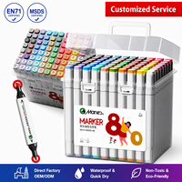 24 36 48 80 Colors Dual Tip Alcohol Art Markers Fine Broad Chisel Nibs Permanent Ink Non-Erasable PET Material Sketch Pens