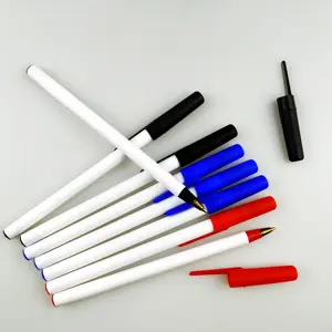 Cheap Premium Hotel White stick Plastic Ball Point Pen