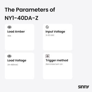シニー特売 NY1 単相 SSR-40DA 50/60HZ 220v 産業用DC AC相ソリッドステートリレー ゼロクロスオン CE CCC - Product Image 5