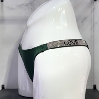 Culottes sexy pour femmes, couleur unie, taille basse, avec lettres estampées à chaud, de haute qualité, style Victoria's Secret, culottes triangle