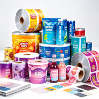 Étiquettes thermorétractables personnalisées en PET, étiquettes thermorétractables imprimées avec logo personnalisé pour les collations, les boissons, différentes tailles disponibles