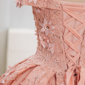 ชุดเดรสยาวของผู้หญิงงานปาร์ตี้ตอนเย็นคริสตัลสีโรสโกลด์ LSRZ12 - Product Image 6