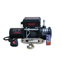 Treuil électrique haute vitesse 12000 lbs pour voiture 4x4 avec câble synthétique 12V, hauteur de levage 10m, télécommande