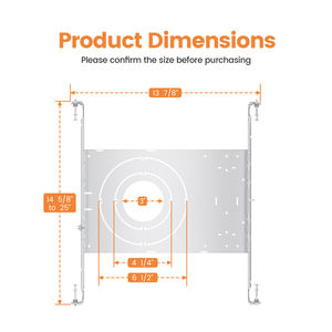 Plaque de <span class=keywords><strong>montage</strong></span> ronde extensible durable <span class=keywords><strong>pour</strong></span> nouvelle construction, 160 mm (6 po), avec barre de suspension et rebords - Product Image 4