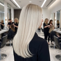 Cheveux humains Remy européens 100 % naturels, tissage Genius micro-attaché, sans perte de cheveux, pouvant être coupés à n'importe quel point, alternative au tissage noué à la main