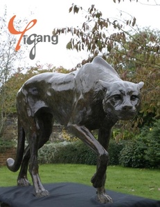 Statua di Animale in Bronzo Fuso su Misura, <span class=keywords><strong>Pantera</strong></span> (Scultura su Larga Scala di Leopardo/Ghepardo), Decorazione Artistica 3D per Giardino Esterno in Metallo - Product Image 4