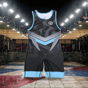 New Custom <b>Men's</b> <b>Wrestling</b> <b>Singlets</b> Digital Print Stretch Breathable Quick Dry Spandex/Polyester All UWW International - Product Image 3