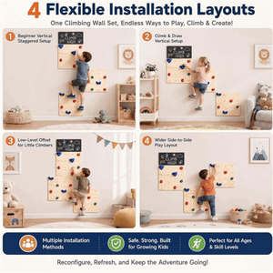 Muro de Escalada Plegable de Madera de Alta Calidad, Gimnasio Interior, Área de Juegos, Muebles Infantiles con Pizarra para Dibujar - Product Image 4