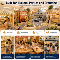 Fabricante de Parques Infantiles Interiores Comerciales para Tráfico Intenso, con Diseño de Tienda Urbana y Circuito de Vía Pública, Certificado TUV, para Play Cafés