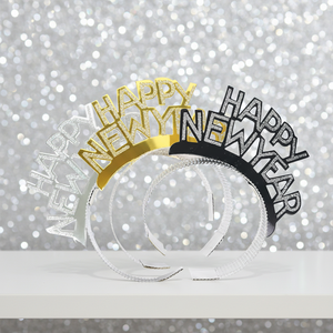Accessori per Festa di <span class=keywords><strong>Capodanno</strong></span>, Cerchietti in Alluminio 'Felice Anno Nuovo' per Feste di Fine Anno - Product Image 1
