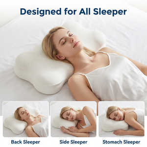 Almohada Cervical de Espuma Viscoelástica con Forma de Nube, Diseño Minimalista Blanco Sólido para Soporte del Cuello, Ayuda para Dormir, Almohadas Ergonómicas Especiales para Cama - Product Image 5