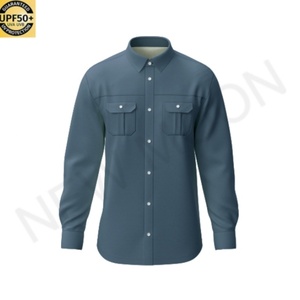 เสื้อเชิ้ตตกปลาผู้ชายคุณภาพสูงแบบติดกระดุม ป้องกันรังสียูวี แห้งเร็ว รับสกรีนโลโก้ เสื้อผ้าตกปลา - Product Image 2