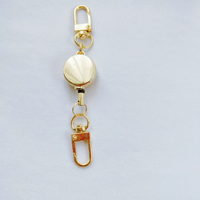Porte-badges rétractables personnalisables en métal argenté et doré avec mousqueton et clip à ressort