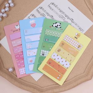 Marque-pages autocollants Kawaii en forme d'animaux de dessin animé, multi-designs, motifs Panda/Canard/Chat/Lapin, pour le bureau - Product Image 6