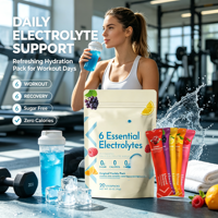 Poudre d'électrolytes sans sucre, multiplicateur d'hydratation, 6 minéraux essentiels, pack varié, bâtonnets de réhydratation rapide, complément OEM