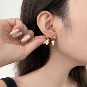 Dylam Solid 925 Sterling <b>Silver</b> Tiny Boy & Girl Earrings <b>Stud</b> for Women Teens Small People Post 5A Cubic Zirconia <b>Stud</b> Earrings - Product Image 5
