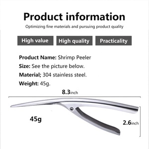 Vendita calda strumento per sbucciare i gamberetti strumento in acciaio inossidabile strumenti per frutti di mare - Product Image 4