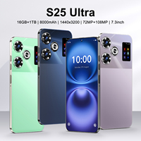 هاتف ذكي أصلي S25 Ultra بتقنية 5G وشريحتي اتصال، كاميرا خلفية 108 ميجابكسل، ذاكرة 16 جيجابايت + 1 تيرابايت، معالج عشاري النواة، ذاكرة وصول عشوائي 3 جيجابايت، معدل تحديث الشاشة 144 هرتز، عرض عالي الدقة