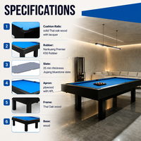 Table de billard et de salle à manger 2-en-1 de 7 et 8 pieds pour la maison - Vente en gros