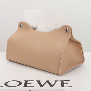 Boîte à mouchoirs en cuir minimaliste, blanc, noir, marron, kaki, autoportante, multi-usages, pour bureau, voiture, maison - Product Image 5