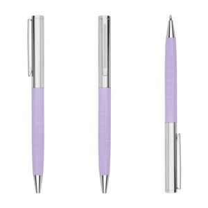 Nouveauté : Stylos à bille en aluminium métallique violet, stylos à bille promotionnels en or rose, stylos de luxe publicitaires en or avec logo imprimé - Product Image 6