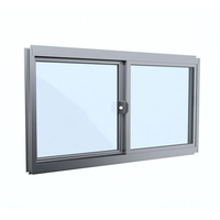 Fenêtres en aluminium à double vitrage insonorisées sur mesure au design moderne, coulissant horizontalement, isolation thermique pour salle de bain extérieure