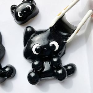 Juguete de Peluche de Gato Negro Pequeño y Adorable, Material TPR con Colgante, Juguete Sensorial Antiestrés para Aliviar la Ansiedad - Product Image 4