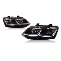 Feux de voiture pour VW Polo, projecteur de phare LED, lentille de projecteur, phare Vento, DRL, phare HID, faisceau bi-xénon, accessoires 2011-2018