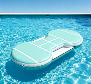 Plateforme flottante gonflable OEM ODM pour terrain de pickleball, couleur cyan clair, avec technologie Drop Stitch, taille et logo personnalisables pour les centres de villégiature - Product Image 4