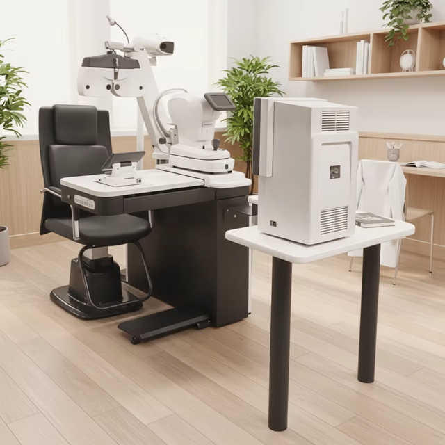 Top-Grade Leatherette Seat PK-100AT Optometry Table - Tear-Resistant & Comfortable for Daily Patient Use
