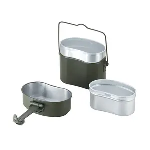 Hot Sale Durable Aluminum German Lunch Box 3Pcs Mess Kit Mess Tins For Camping And Hiking