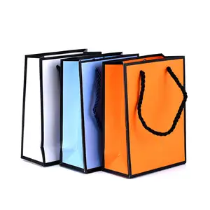 Подарочная коробка на заказ Белый Синий Оранжевый шнурок роскошный мешок для покупок бумажные пакеты с логотипом
