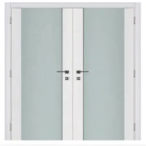 Белые современные новые двойные глазурованные входные основные двери интерьерные деревянные конструкции