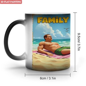 Frosted Black Exterior <b>Ceramic</b> <b>Mug</b> 11oz Heat Activated Daily Cup - Product Image 1