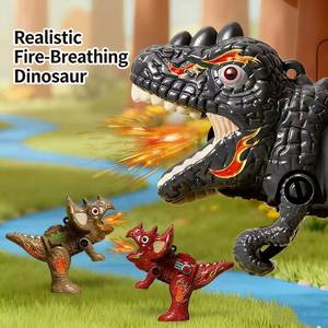 Éxito transfronterizo: Llavero colgante de dibujos animados para niños con diseño de dinosaurio tirano triangular flameante, con encendido por pulsación, juguete antiestrés - Product Image 2
